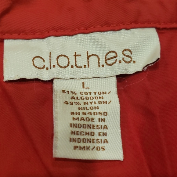 CLOTHES Red Lightweight Jacket Sz L - Picture 5 of 6